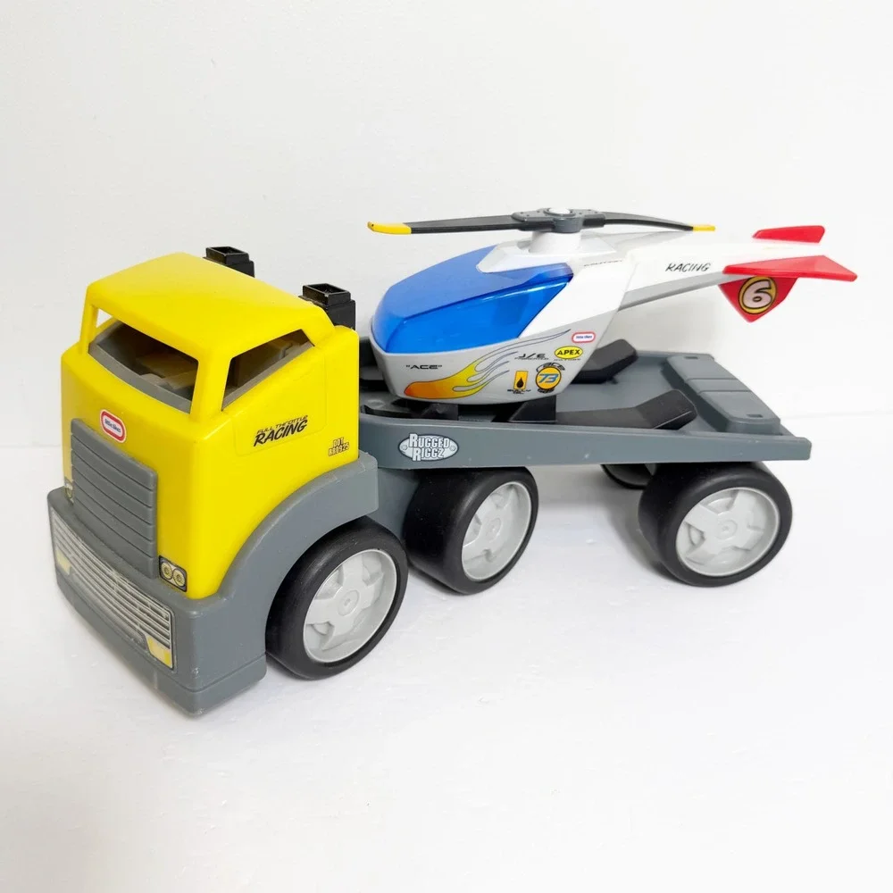 Little Tikes Rugged Riggz Toy Full Throttle Racing Truck & Helicopter Set